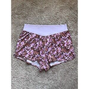 OFFLINE Aerie Nylon Printed Running Shorts in Mauve Floral Size XL
